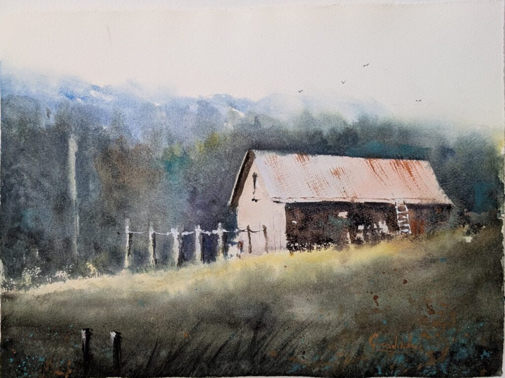 Casolare in Val di Sole, Acquarello