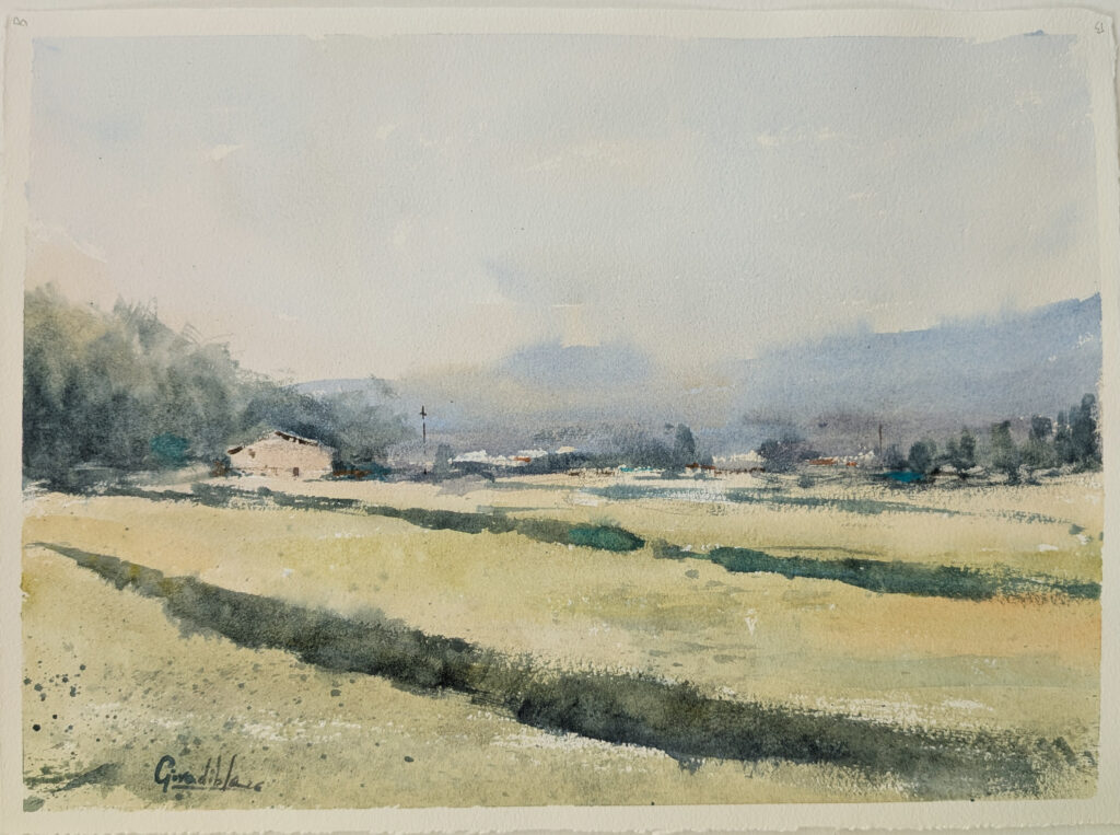 Acquerello in campagna