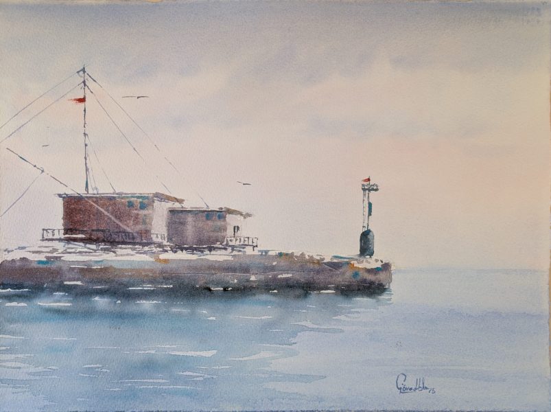 Capanno da pesca, Acquerello